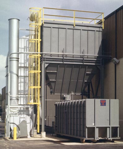 Here is a large external dust removal system with an added trash compacter.