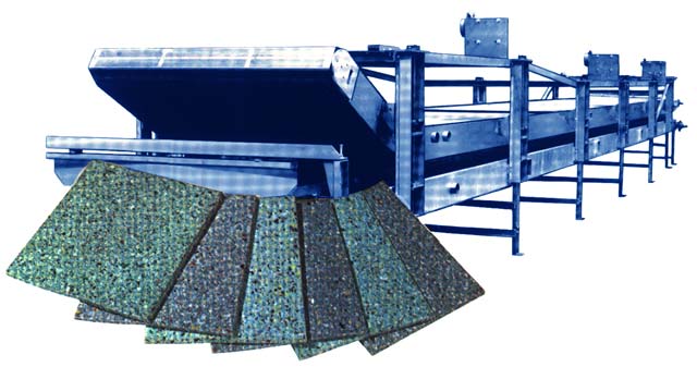 Rebonder is a pressure conveyor for manufacturing carpet padding.