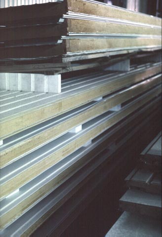 Foam core steel building panels.