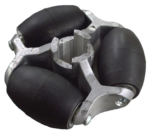 This is a hex bore Omniwheel with urethane rollers.