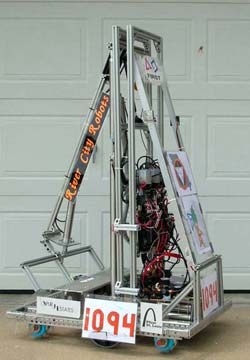 This robot from River City Robots competed in the First Robotics competition.