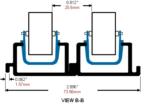 Interlocking Mini-Rail Assembly side view