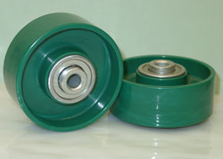 High strength plastic Pallet Flow Wheels for gravity conveyors.