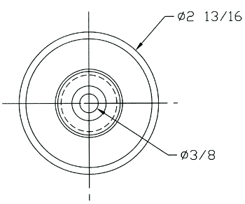 Side view with dimensions of Pallet Flow Wheel