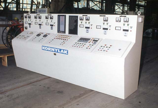 This large panel allows for control of a large insulation panel production line.